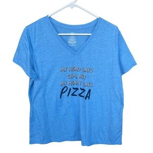 Funny Shirt Womens Plus Size‎ 2X XXL Blue V-neck Novelty